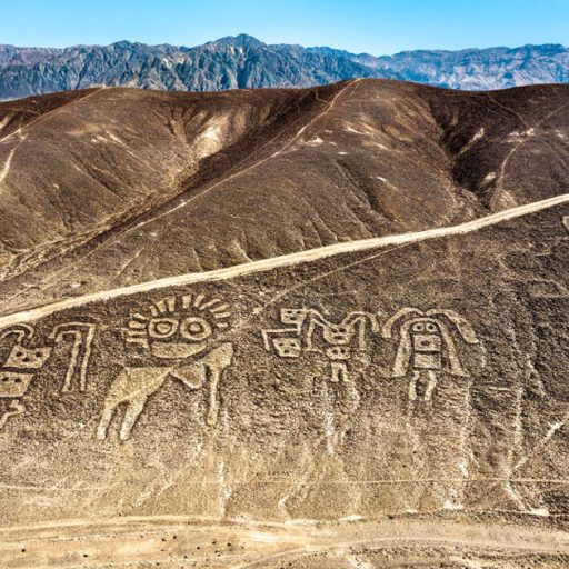 Aerial View of Palpa Geoglyphs. UNESCO world heritage in Peru